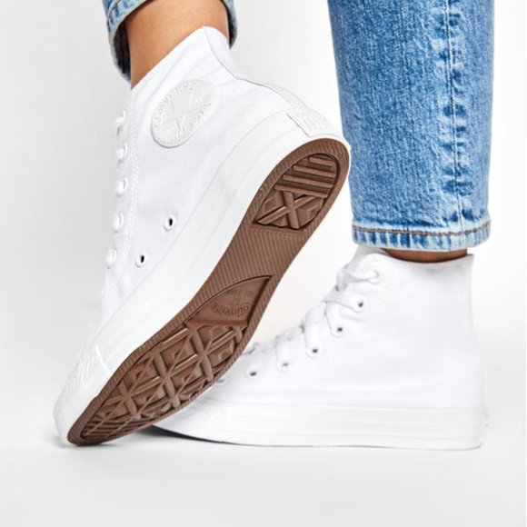 Converse Men's Chuck Taylor White Monochrome High Top - Picture 4 of 4